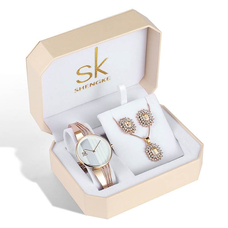 Kit Relógio Feminino SK Shengke