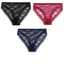 Calcinha De Renda Floral Transparente Kit 3pcs