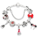 Pulseira Feminina com Berloques Mickey e Minnie