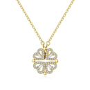 Colar Trevo de Coração Aço inoxidável