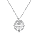 Colar Trevo de Coração Aço inoxidável