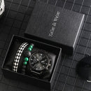 Kit Relógio Masculino + Pulseira Black Diamond
