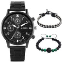 Kit Relógio Masculino + Pulseira Black Diamond