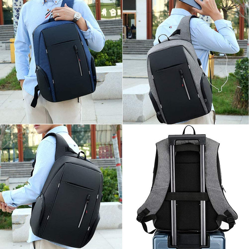 Oxford Bag - Mochila Grande Espaçosa c/ USB Resistente a Água Notebook 15.6' Polegadas